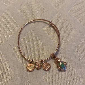 Alex and Ani Rose Gold Frog Prince slider bracelet.